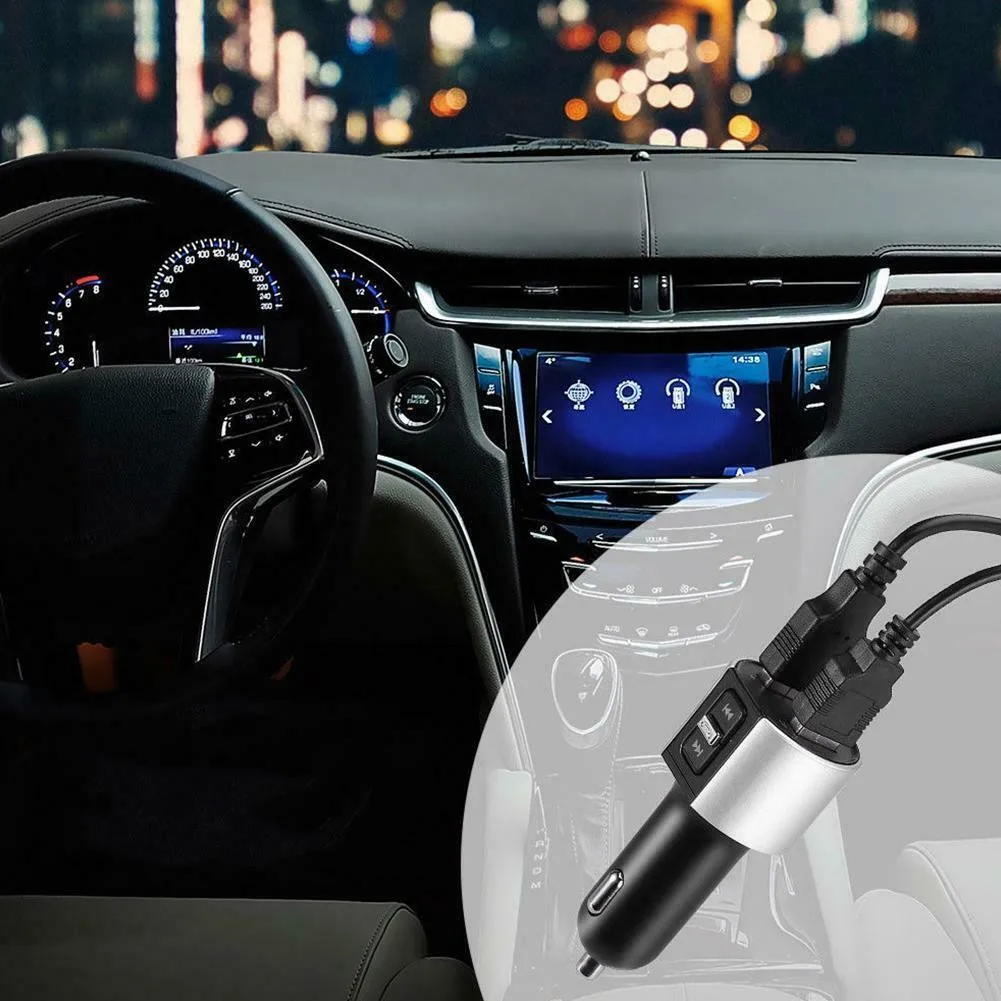 Handsfree Wireless Car FM Transmitter MP3 Music Player Adapter USB 12-24V LCD Digital Display 87.5MHZ 108.0MHZ