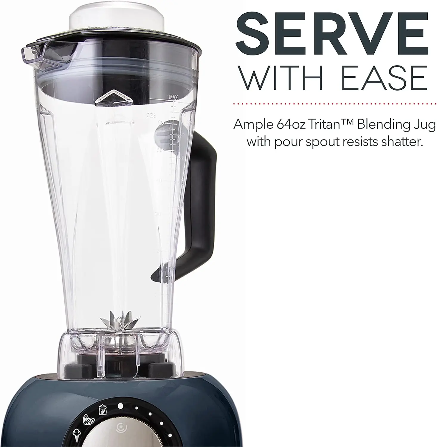 خلاط كونترتوب رقمي فاخر من سلسلة Chef سعة 64 أونصة، مع شفرات من الفولاذ المقاوم للصدأ وإبريق مزج تريتان وحامل لوحي وشحن USB