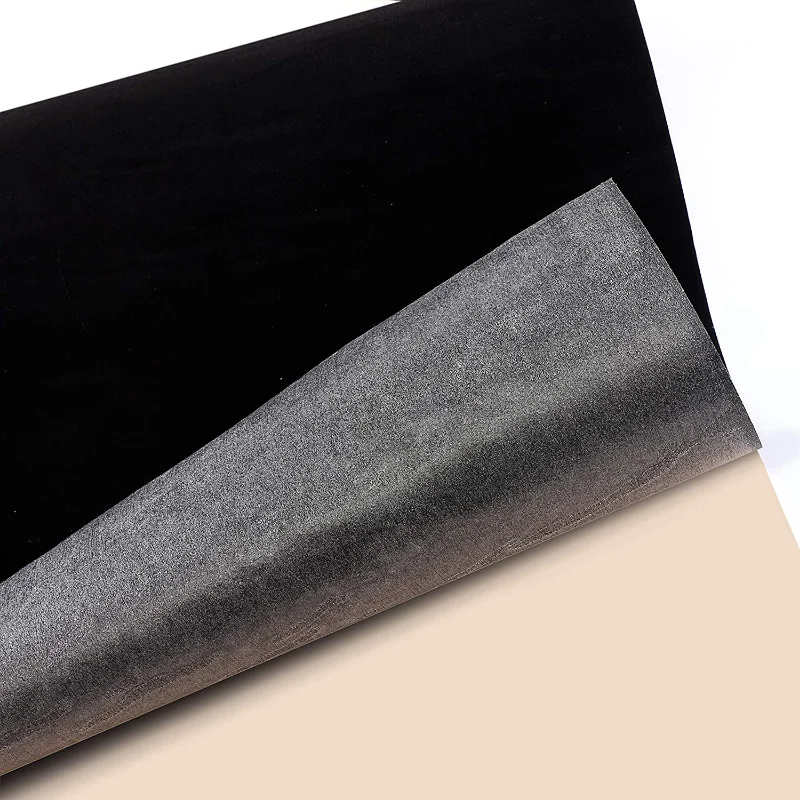 25cm*1m/3m/5m/10m Schwarzer beflockter Plüschstoff, selbstklebender Samtstoff, klebender Veludo-Stoff für Schmuckboxen und Autoinnenräume, 1,2 mm – Detail 4