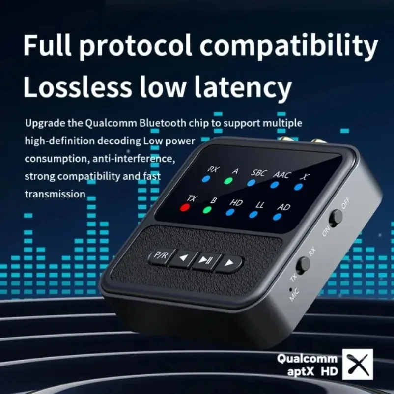 Bluetooth 5.4 20m Ranges Bluetooth-Compatible Audio Transmitter Supports Simultaneous Pairing for Headphones and Mobile Devices