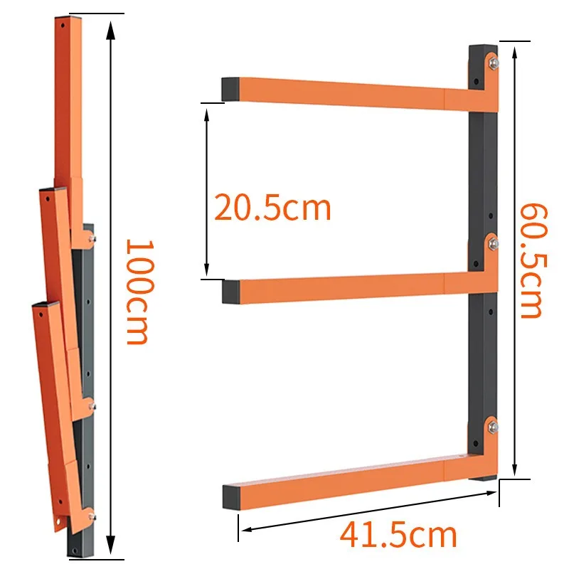Firewood Rack Orange Foldable Wrought Iron Storage Simple Laminate Garage Wall