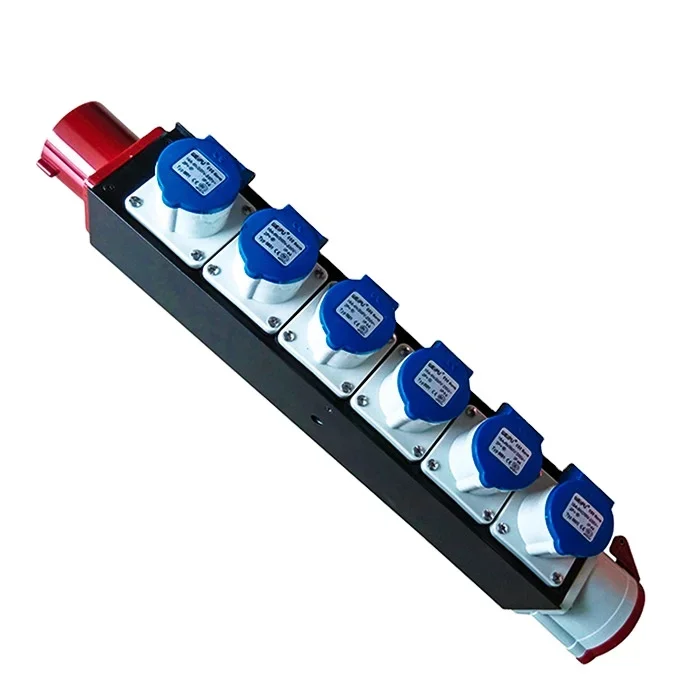 Por Distribution Box 32 A 5 pin Input 6 Ways 16 A Waterproof Output Small Box