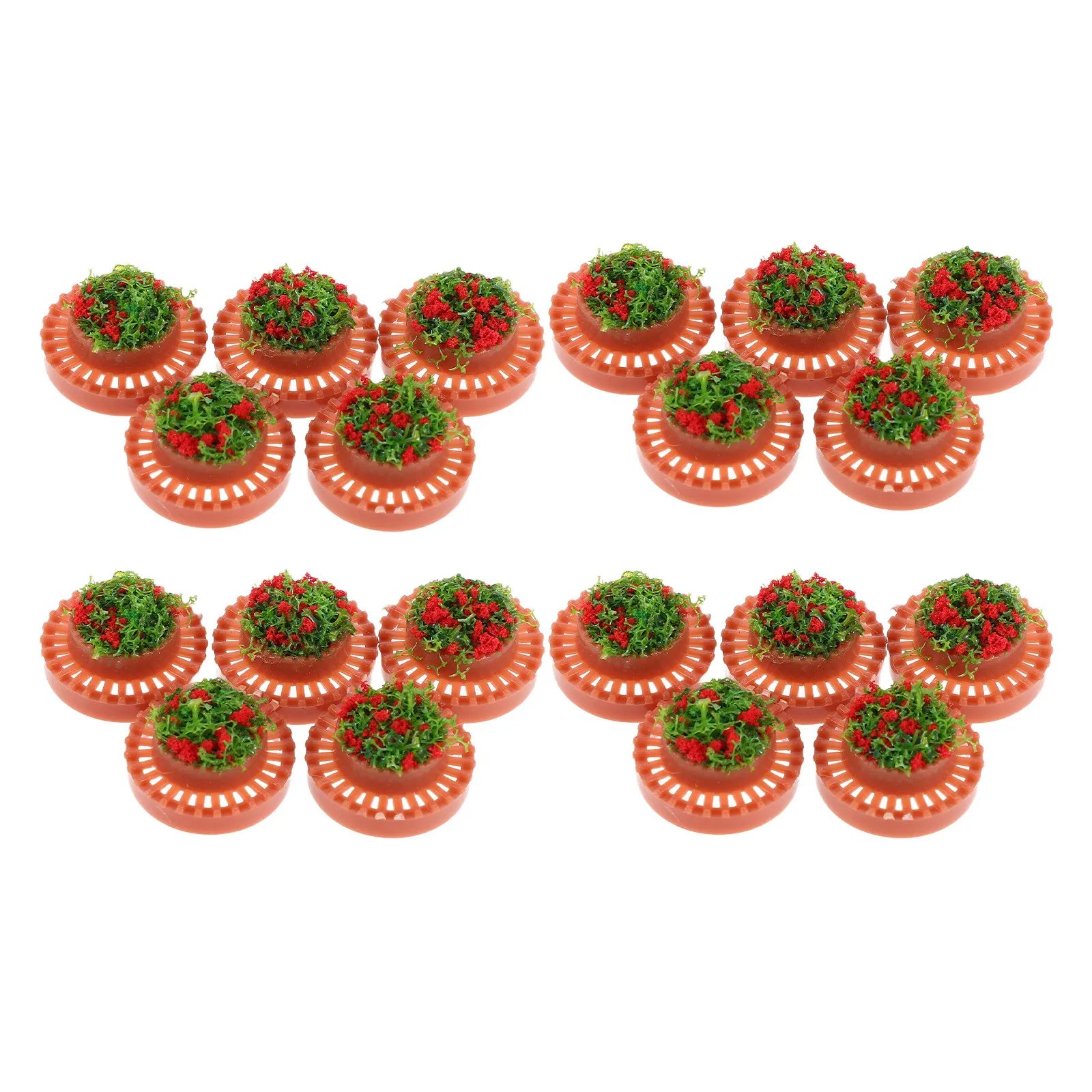 

20Pcs Miniature Landscape Decor Plastic Flower Pots 1:200 Scale 1.7x1.7x1cm for Sand Table DIY Garden Set Realistic Simulation