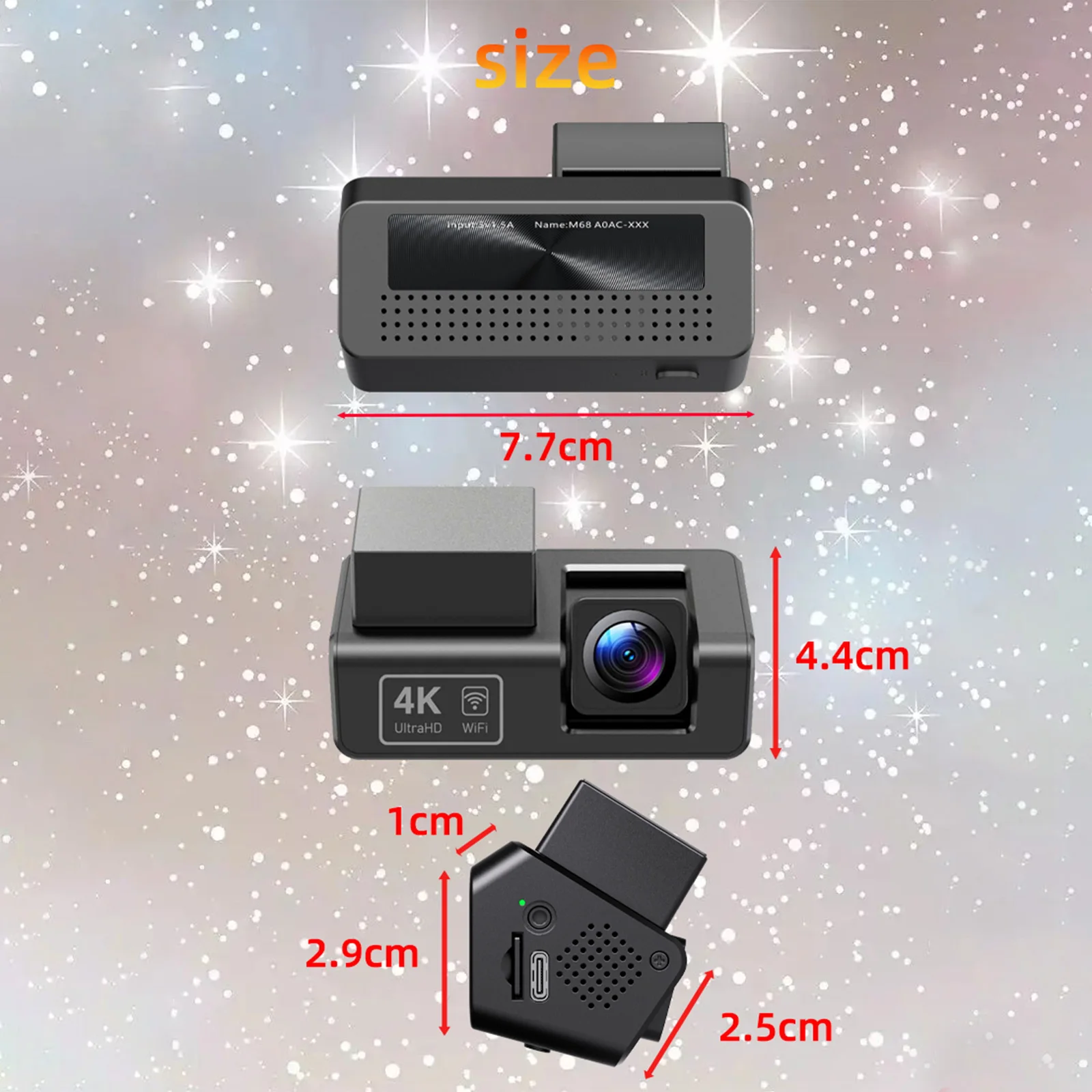 4K Dash Cam Built-in WiFi and Night Vision HD Driving Recorder for Cars with 24H Parking Mode Cycle Recording G-Sensor view 6