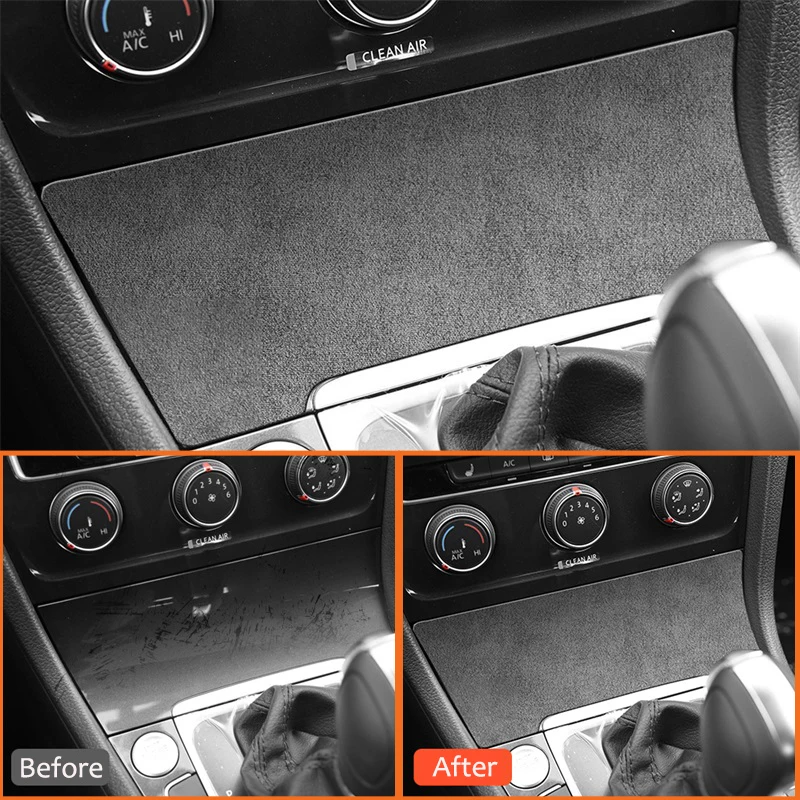 For Volkswagen Golf 7 Golf 7.5 2013-2019 Soft Suede Fabic Car Center Storage Box Panel Trim Cover Decoration Interior Sticker