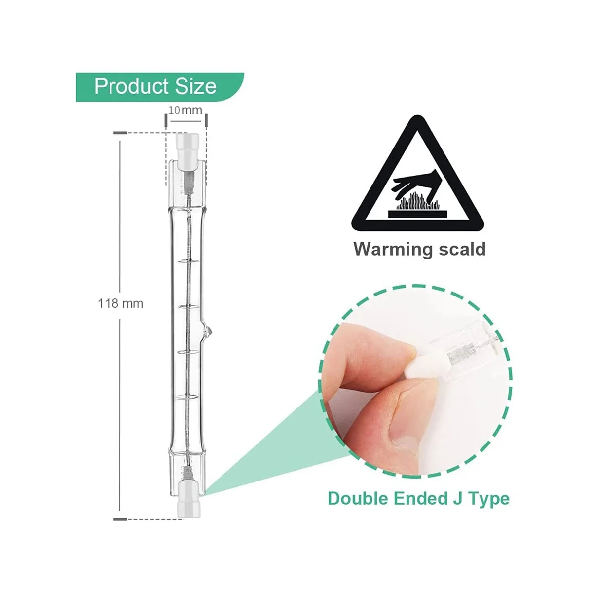 Lampadina alogena R7S 118mm 200W 230V asta alogena R7S lampadina alogena R7S lampada alogena dimmerabile 6Pack