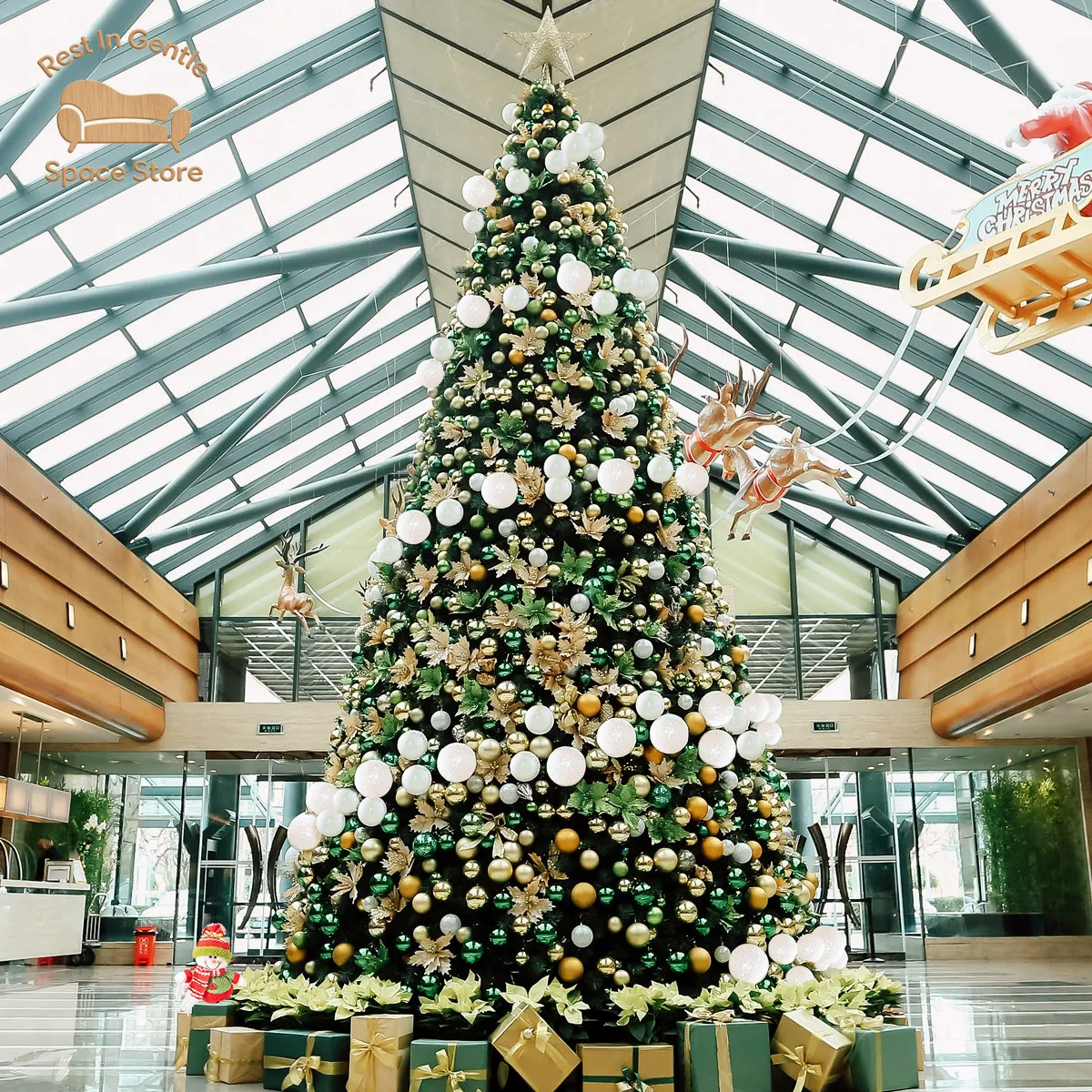 Large Christmas tree outdoor shopping mall square tree 3/4/5/6m 8m Christmas tree with decorative light
