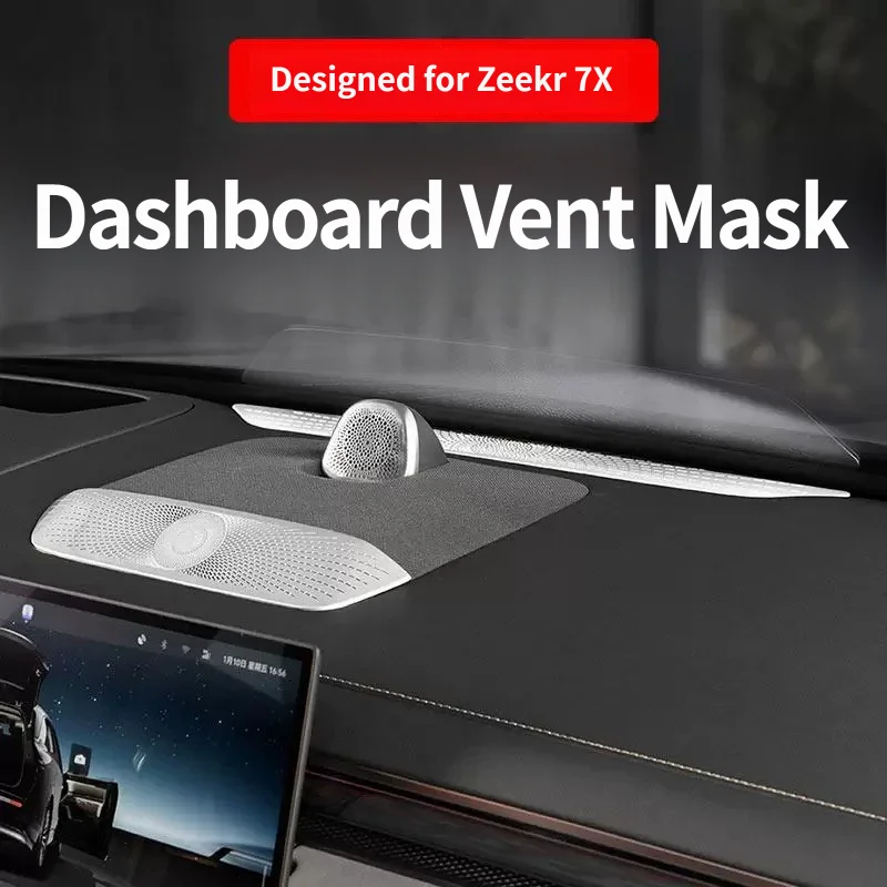 For ZEEKR 7X 2025 2026 Stainless Steel Interior Dashboard Vent Outlet Decorative Cover Stickers Car Styling Modified Accessories