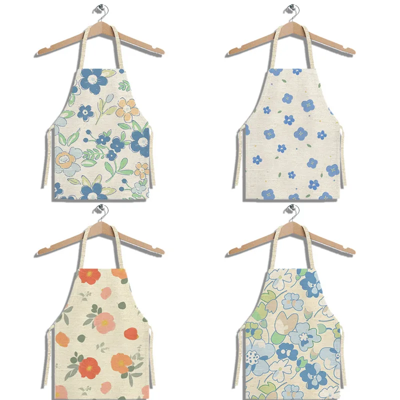 

Fresh Floral Sleeveless Apron,Cooking and Baking Kids Apron,Cleaning Stain Resistant Cover, Aprons for Women Kitchen Accessories