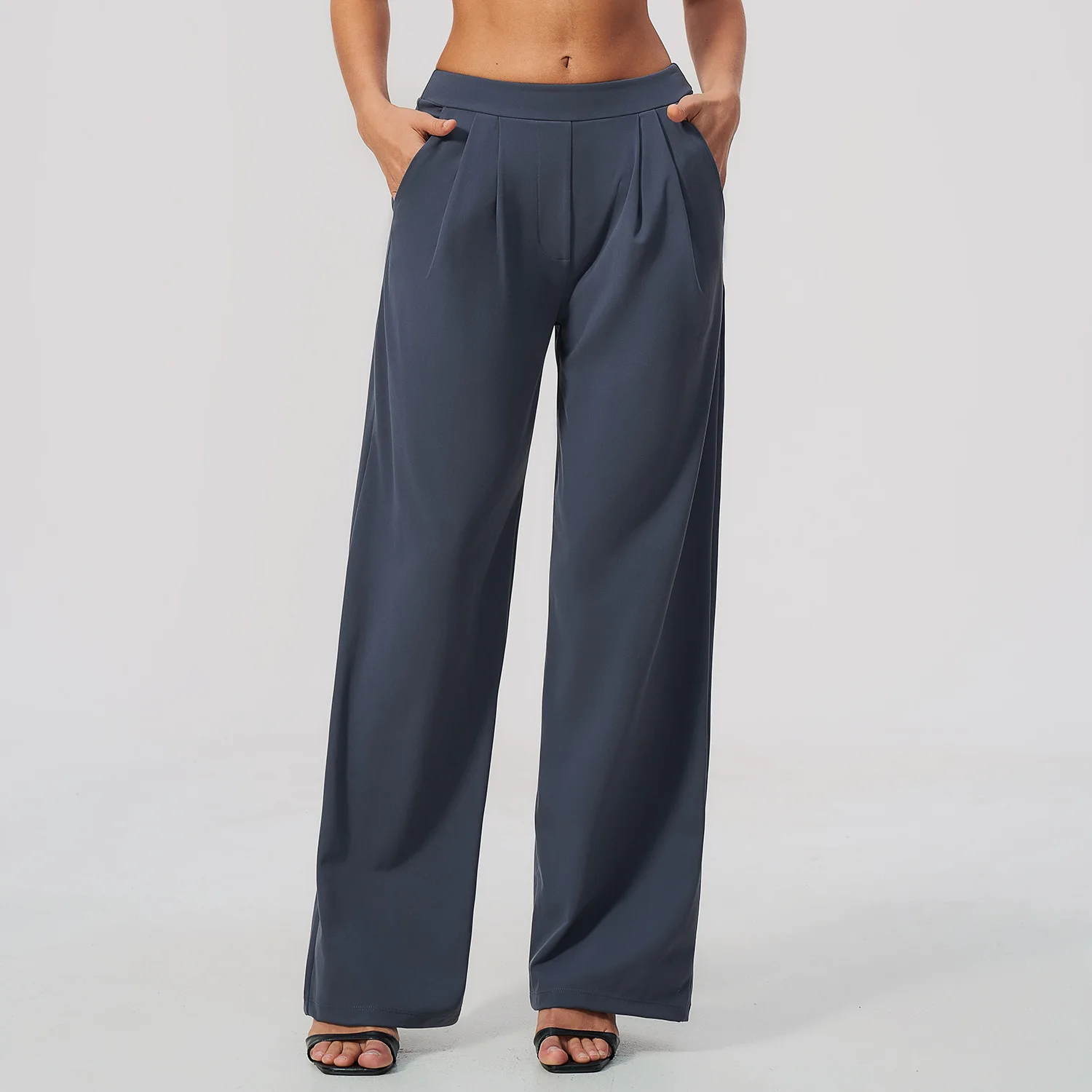 Fitness Bell Bottoms Women's High Waist Loose Wide Leg Yoga Pants Pockets Running Workout Wide Leg Pants Gym Push Up Leggings