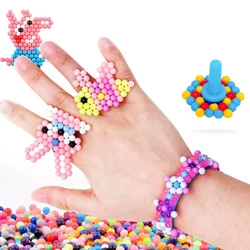 9600pcs Magical Water Mist Magic Beads Puzzle con Making Perlen Tool bambino fatto a mano fai da te fare acqua Sticky Pegboard Beads Gift