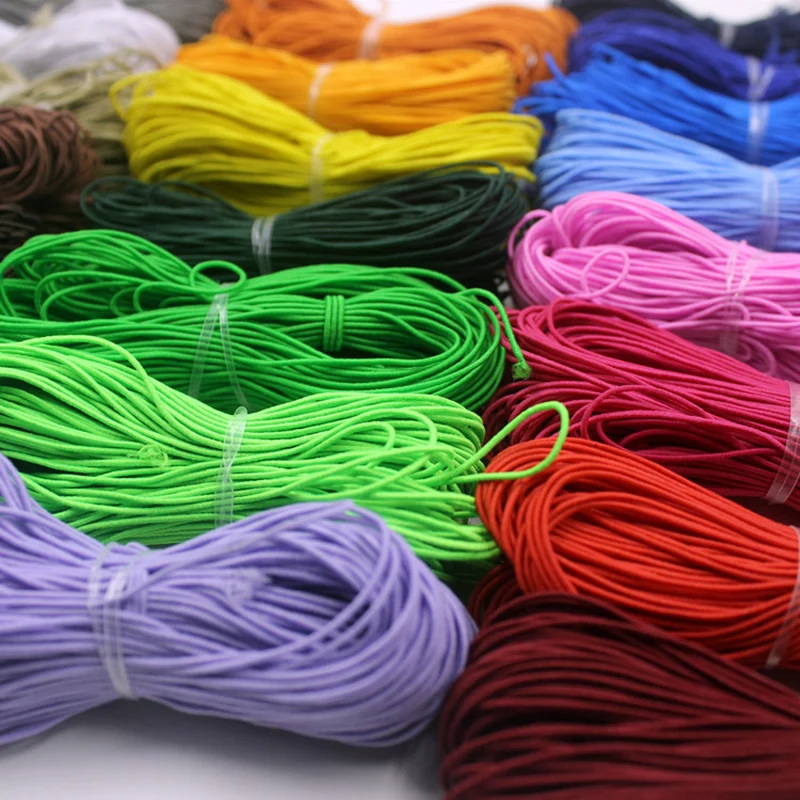 1,5 mm bunte hochelastische runde elastische Schnur Seil Gummiband elastische Spandex Band Trim DIY Nähzubehör – Detail 5