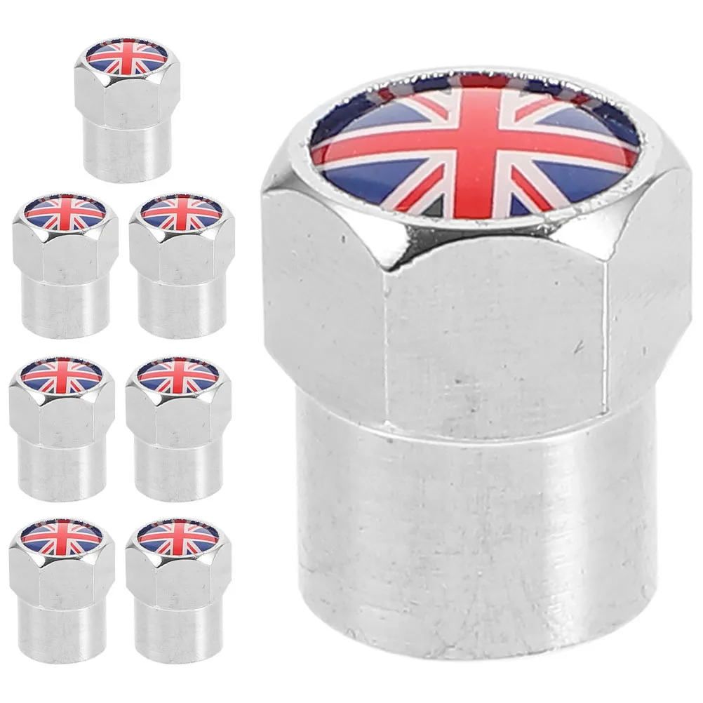 8 قطع من أغطية جذع صمام علم المملكة المتحدة خفيفة الوزن ولطيفة للمركبات، سهلة التركيب، غطاء صمام عجلة حماية أنيق #6