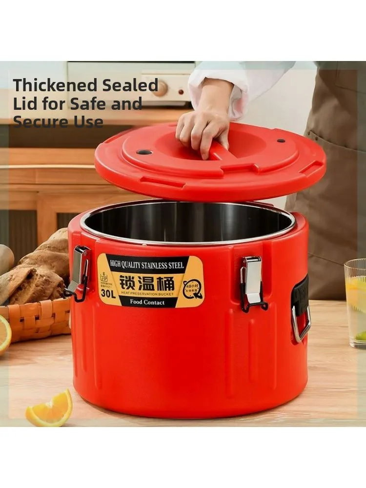 

Large Capaci Stainl Steel Insulated Soup Buet Commercial Stall Selling Hot Pot Golden Soup al Sna Insulated Buet