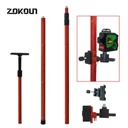 CLUBIONA 4M Telescopic Pole Extend Bracket Holder Support Stand Mount Ceiling Line Leveling Rod for 1/4