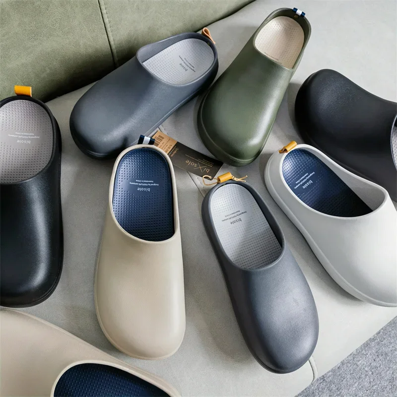 Brand men women slippers Clogs Chef shoes waterproof non-slip EVA couple light mule slippers operating room doctors flat shoes