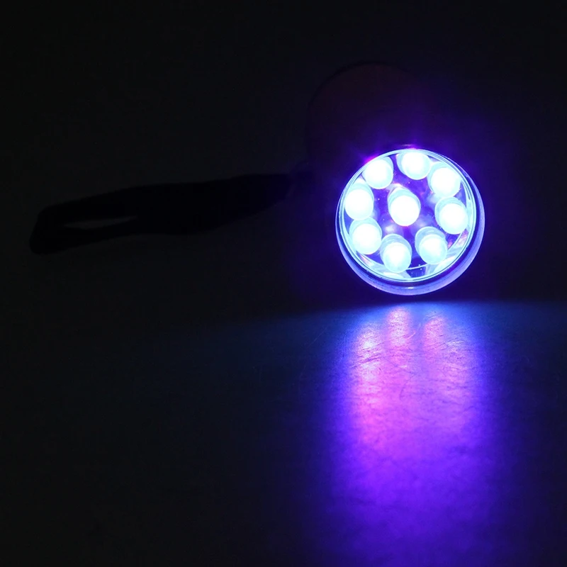 10X Outdoor Mini Pink Rubber Coated 9-LED Flashlight Torch CNIM Hot