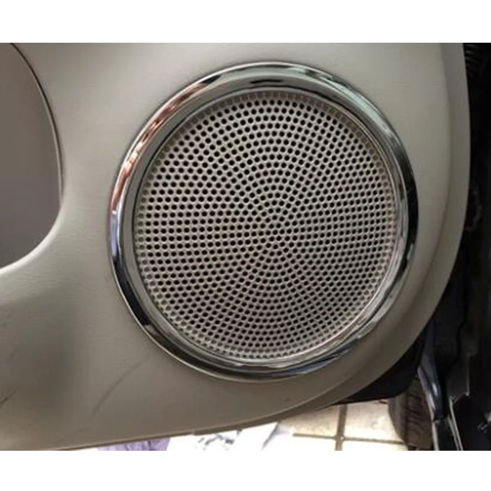 Car Door Styling Sticker ABS Chrome Audio Speak Sound Cover Ring Circle Lamp Trim Molding For Nissan NOTE 2017 2018 2019 2020