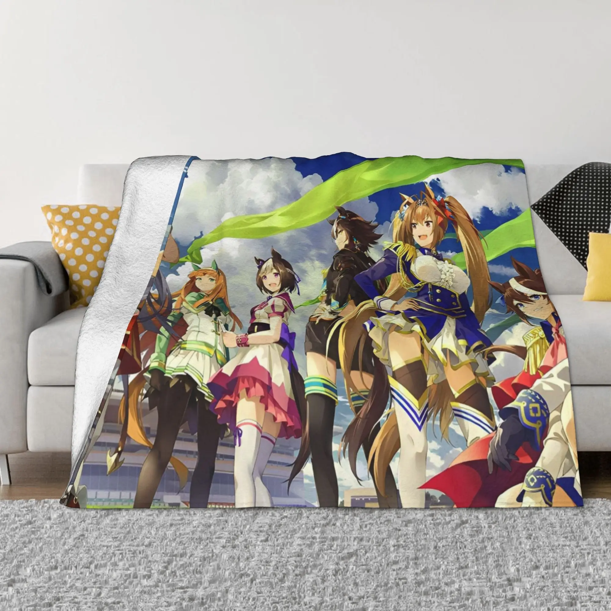 Umamusume Pretty Derby Anime Velvet Throw Blankets  Blankets for Sofa Travel Super Warm Bedspread