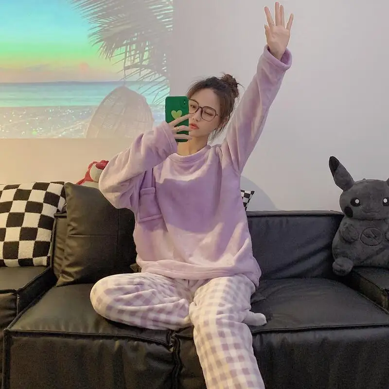 Damski komplet dwuczęściowy w stylu kreskówkowym, na jesień i zimę, minimalistyczna piżama, seksowna odzież do spania, nowy zestaw dwuczęściowy, odzież damska.