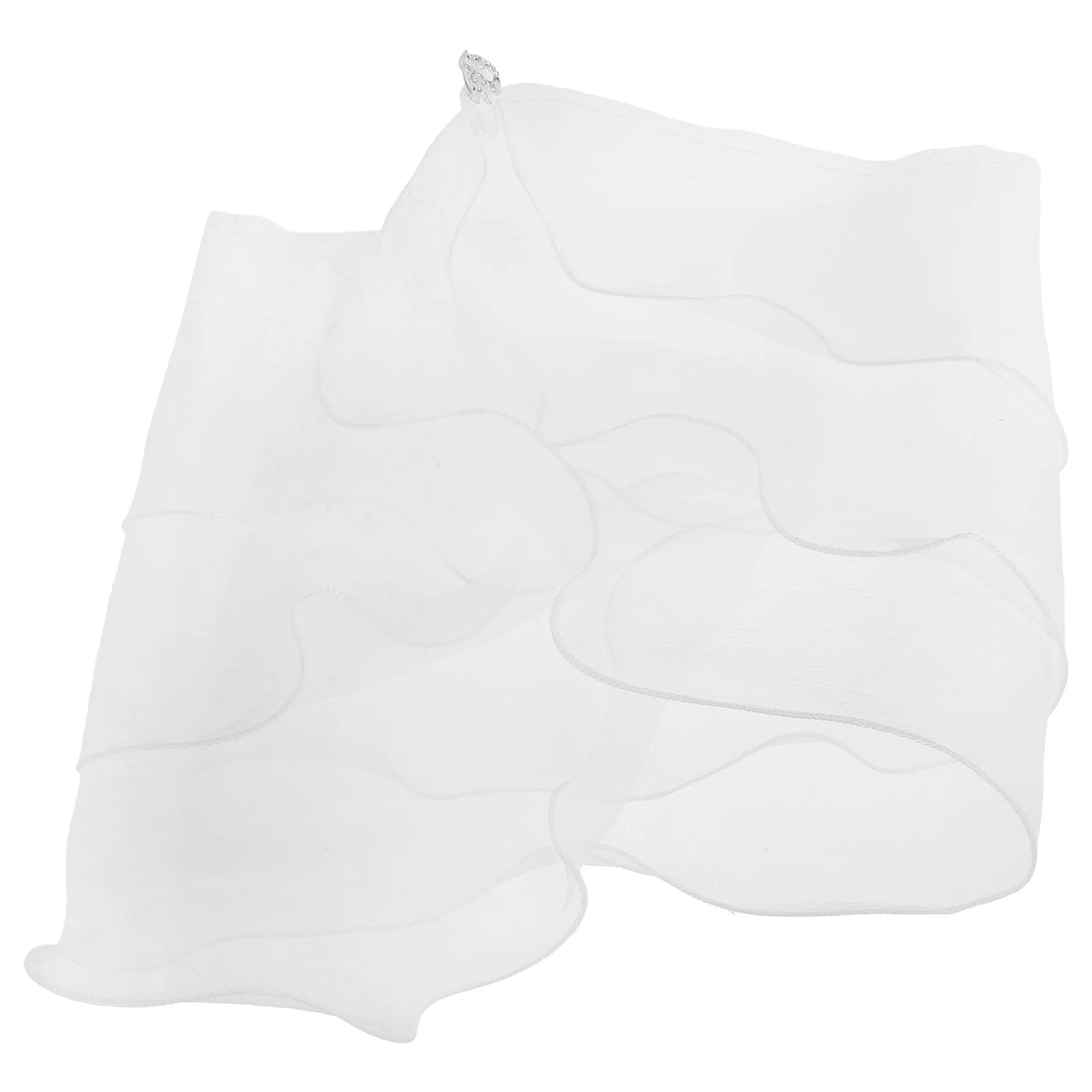 

Bridal Wedding Shawl Three-Layer Bubble Gauze Elegant Rolled Edge Bowknot Closure Bridal Cape Wedding Dress Formal Events Party