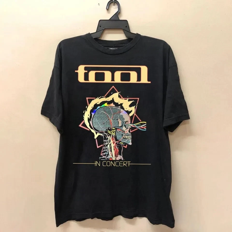 2026 Sommer Damen Vintage Tool in Concert T-Shirt Unisex Baumwolle und Atmungsaktiv Kurzarm Oversized Locker Lässig