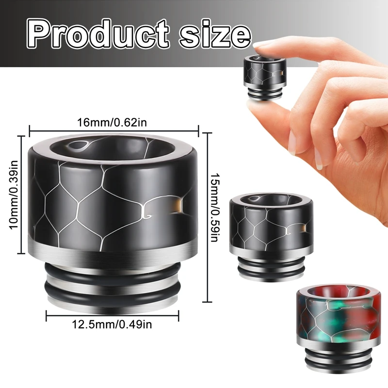 810 Replacement Stainless Steel Drip Tip Resin Mouthpiece Wide Bore Drip Tip