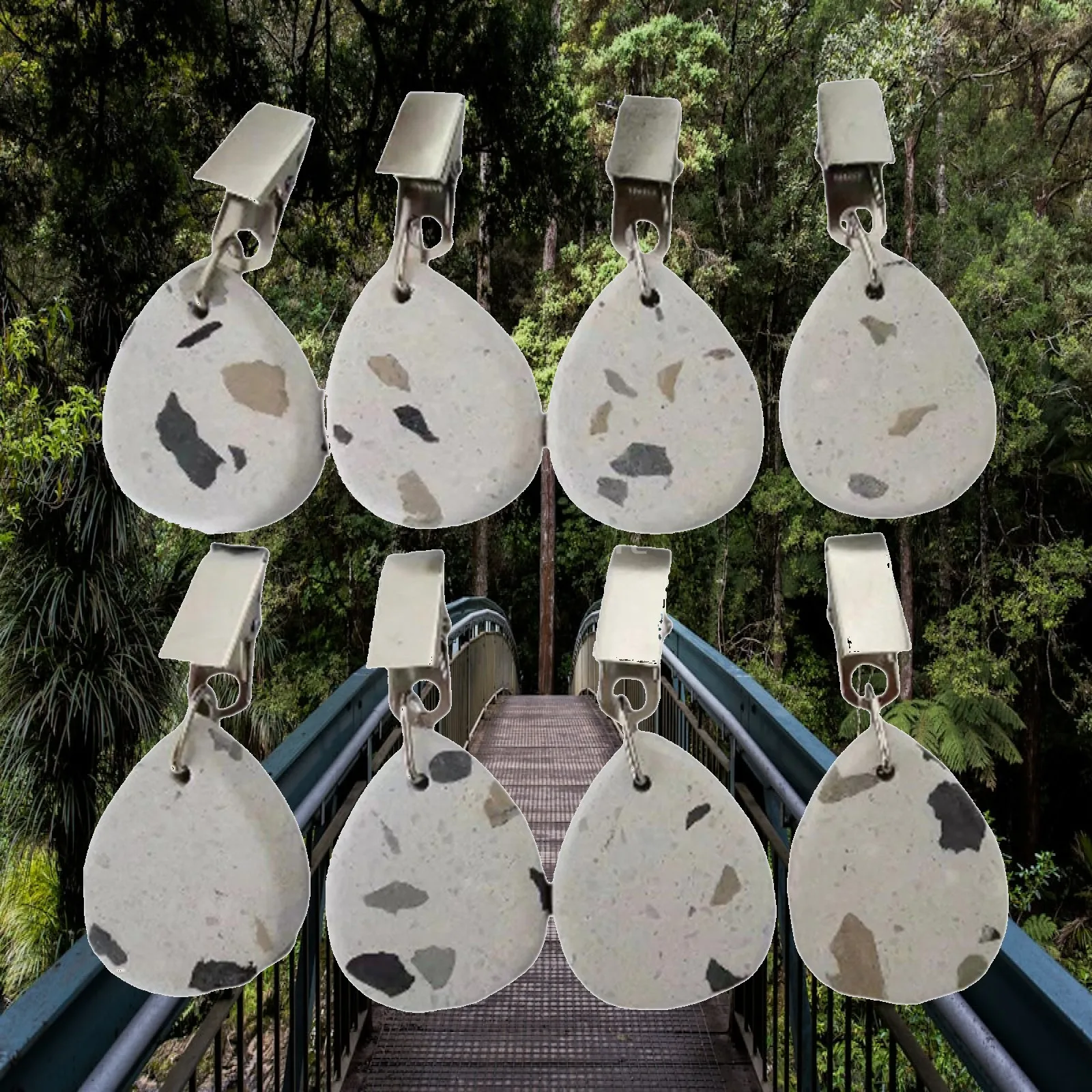 Multifunctional Marble Tablecloth Weights Oval Design Strong Clips for Outdoor Picnic Garden Patio Dinner Table Decoration