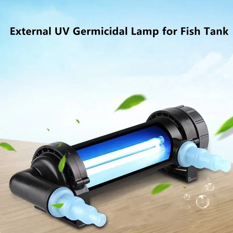 Esterilizador de Aquário 5W/11W/24W/36W, Lâmpada para Remoção de Bactérias e Algas, Filtro Ultravioleta para Limpeza de Água de Animais Aquáticos