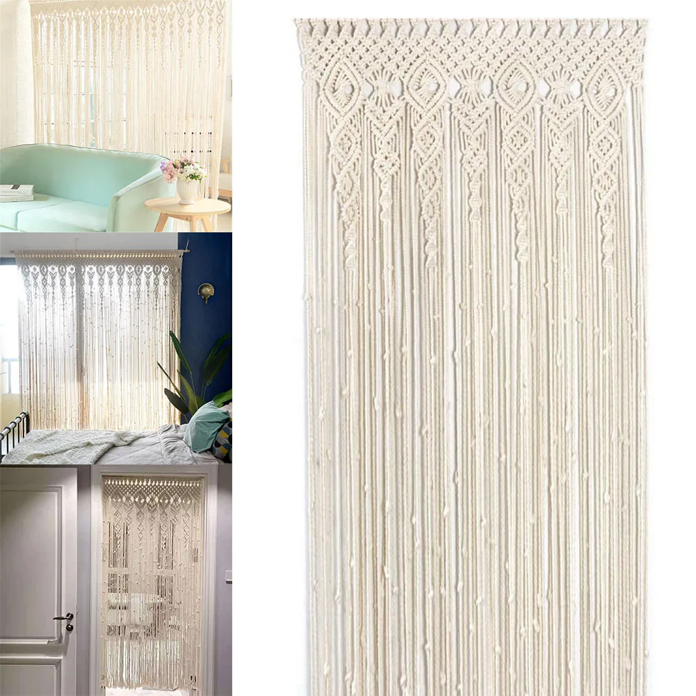 Manual Woven Door Curtain Tapestry for Window and Door Decoration Elegant Bohemian Style for Weddings and Events