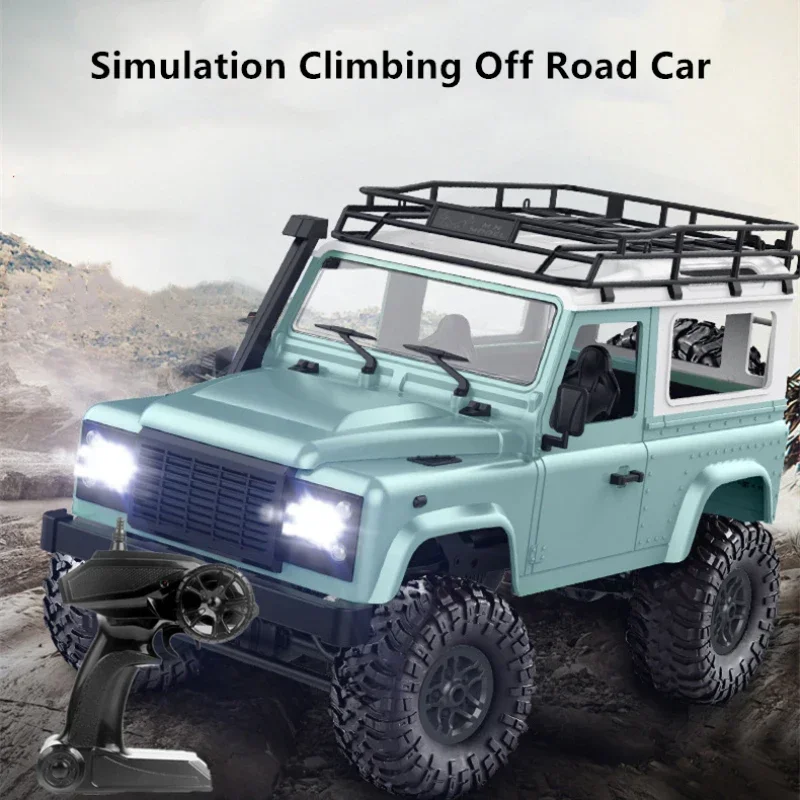 Voiture d'escalade tout-terrain RC 1/12 2.4G 4WD, jouet pour enfants, Simulation en alliage multi-Terrain, voiture de course tout-terrain avec lumière LED brillante, jouets