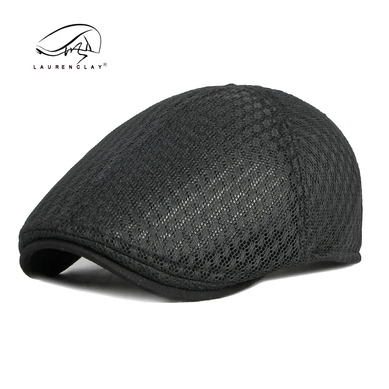 

Korean version spring, summer and autumn comfortable breathable grid duck tongue female British fashion beret male trendy