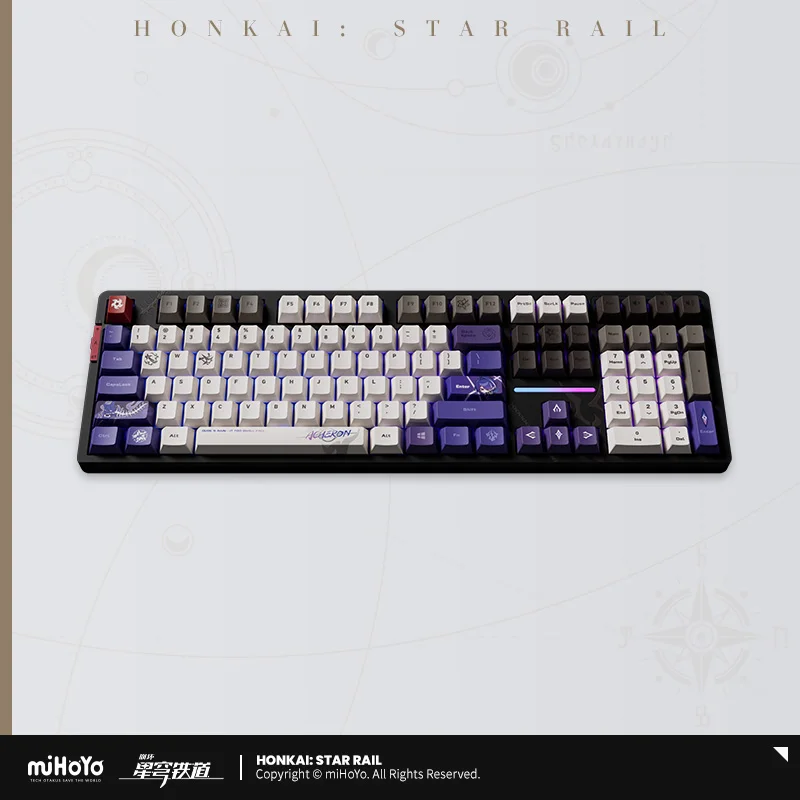 Honkai Star Rail Acheron คีย์บอร์ด Tri โหมด RGB คีย์บอร์ดไร้สายบลูทูธ 108 คีย์ Hot Swap Custom Gamer อุปกรณ์เสริม
