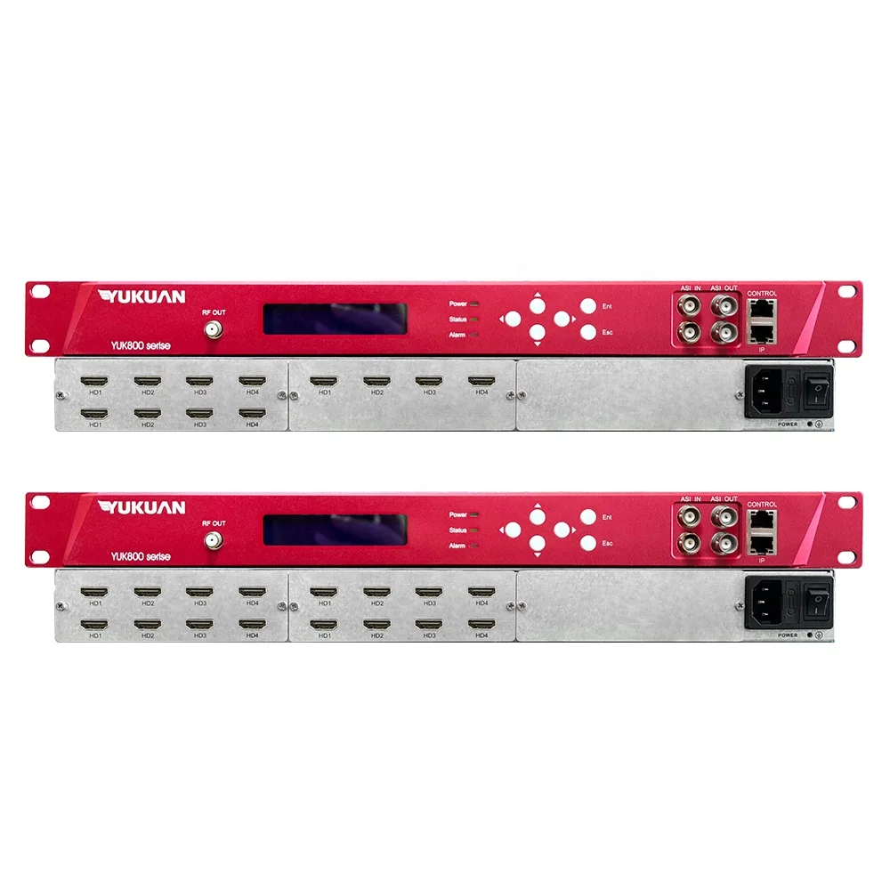 Yukuan 1U Rack for 8 in 1 HDM I HD Encoder Modulator ISDBT ATSC DVB-C/T UDP/RTP