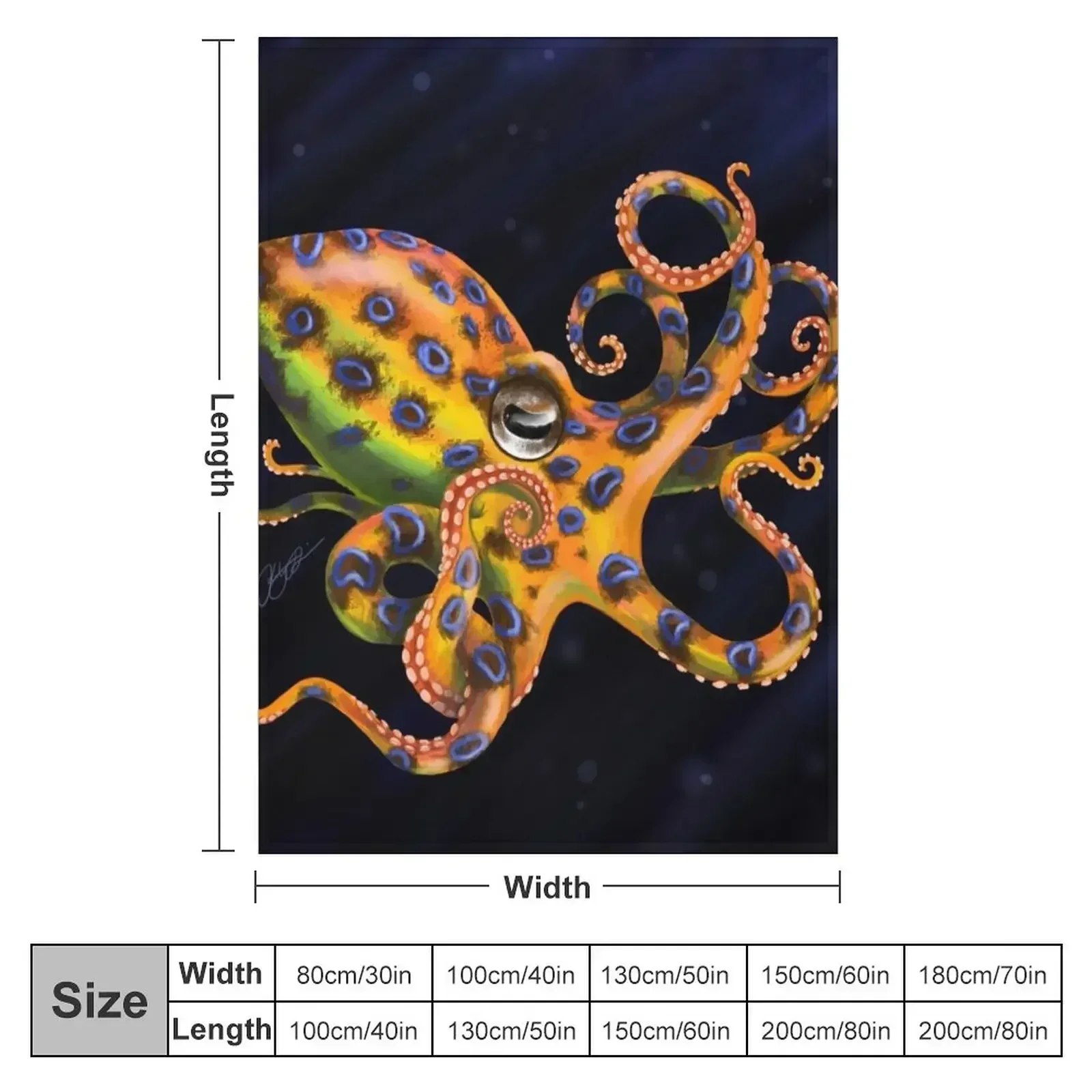 Blue Ringed Octopus Throw Blanket Beautifuls Comforter Single Blankets