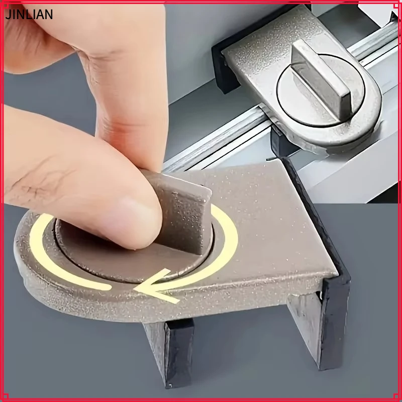 Aluminum Alloy Sliding Door and Window Lock Latch Anti-theft Anti-pinch Safety Lock Child and Pet Protection Bidirectional Fixer