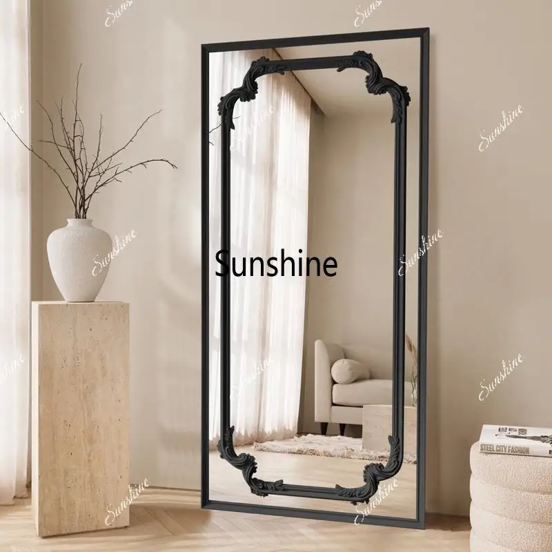 Nordic wall hanging full mirror square light luxury high definition living room decorative mirror