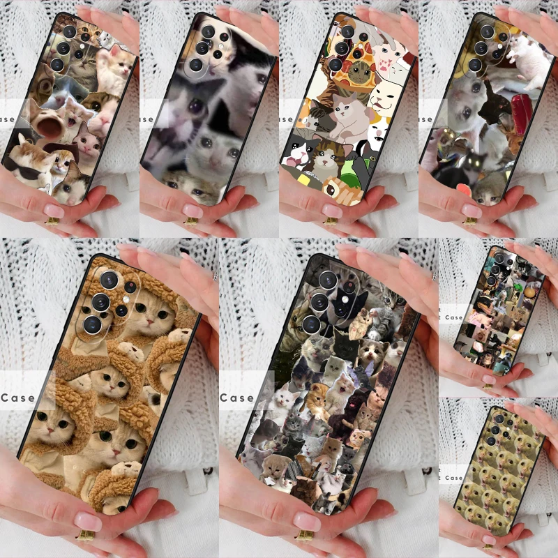 Crying Cat Meme Phone Cover Case for Samsung Galaxy S26 Ultra S20 FE Note 10 S24 S23 S21 S25 Plus S22