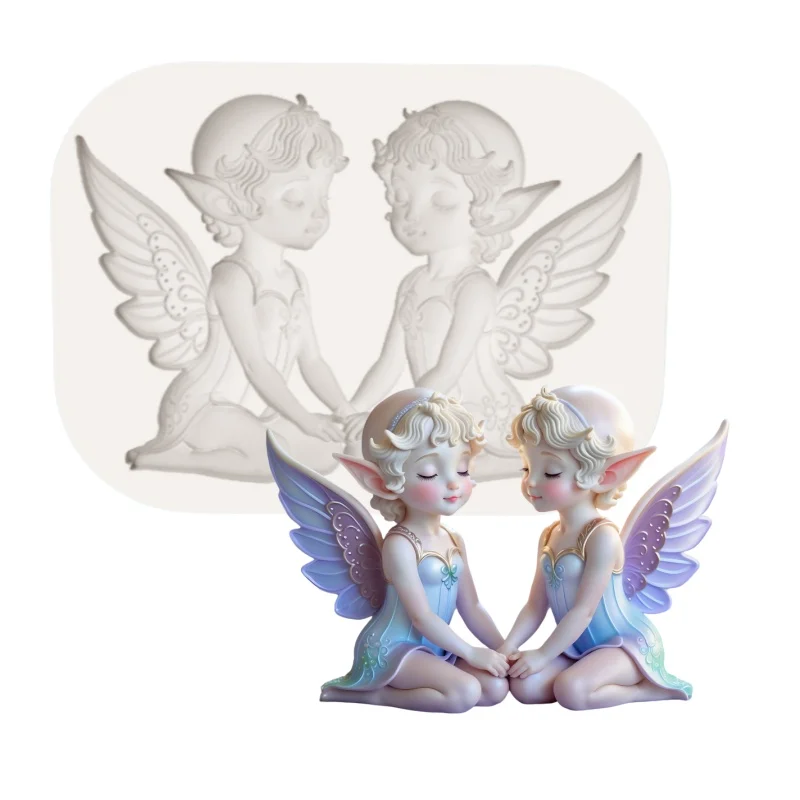 【Twin Fairy Silicone Baking Mold】3D Winged Fairy-Shaped Chocolate Candy Fondant Decoration Mold. Recommended Cute Animal-Shaped Silicone Molds. Are There Any Molds Suitable for Making Birthday Cakes? Are There Any Creative Cartoon-Shaped Silicone Molds?