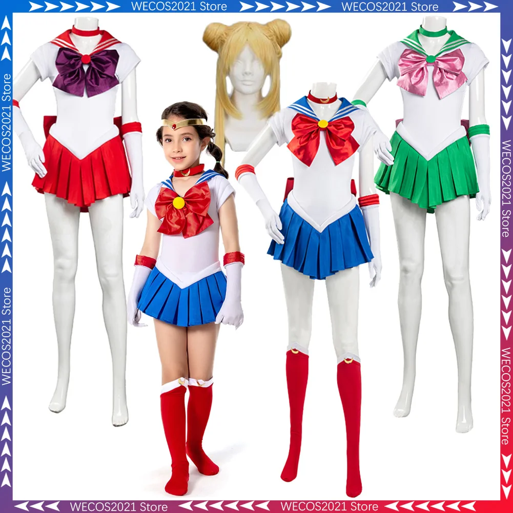 

Anime Sailor Hino Rei Tsukino Usagi Cosplay Costume Outfits Women Girls Halloween Carnival Roleplay Fantasia Party Cloth