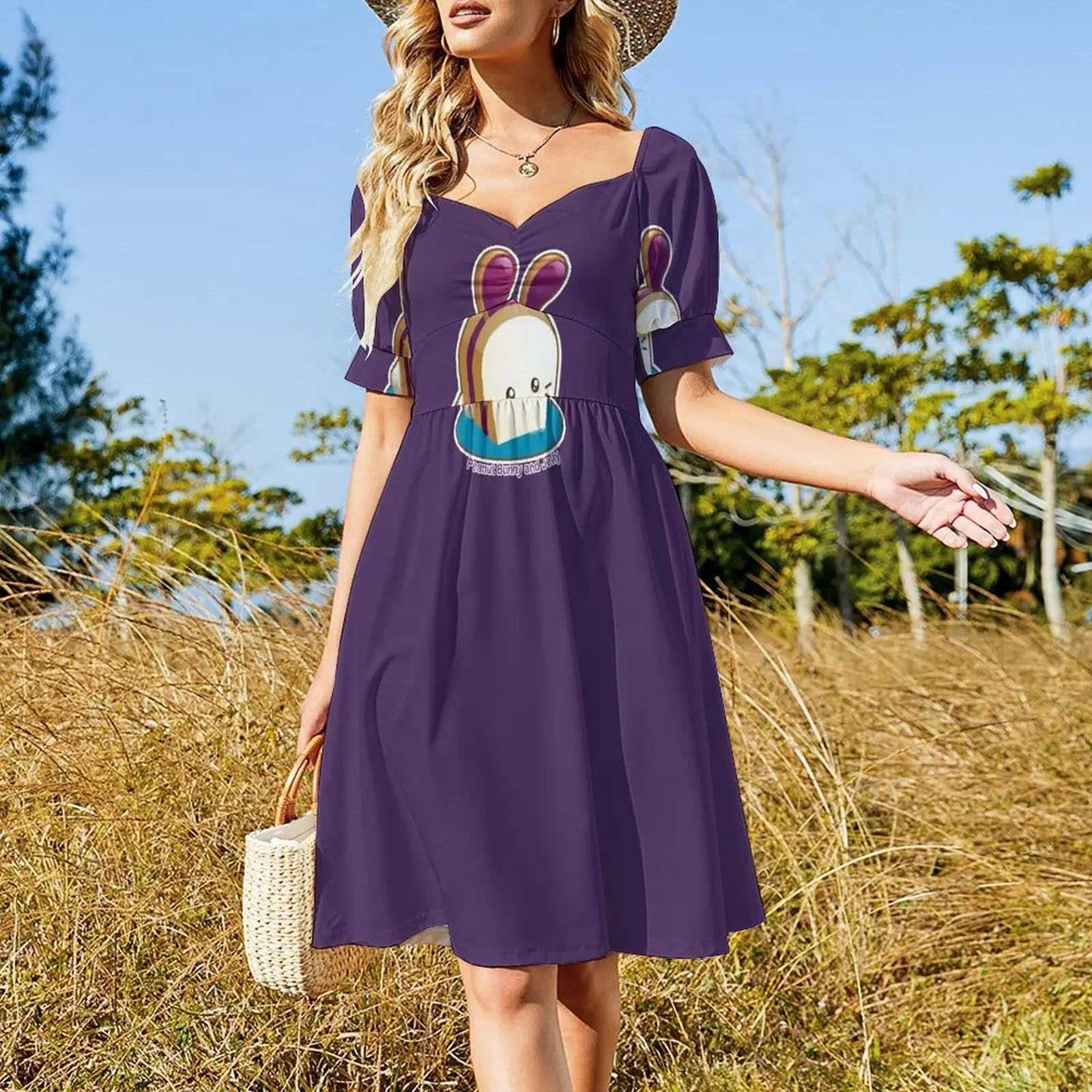 Punny Buns: Cute Peanut Butter and Jelly Sandwich Bunny Sleeveless Dress elegant dresses plus sizes Party dresses for women