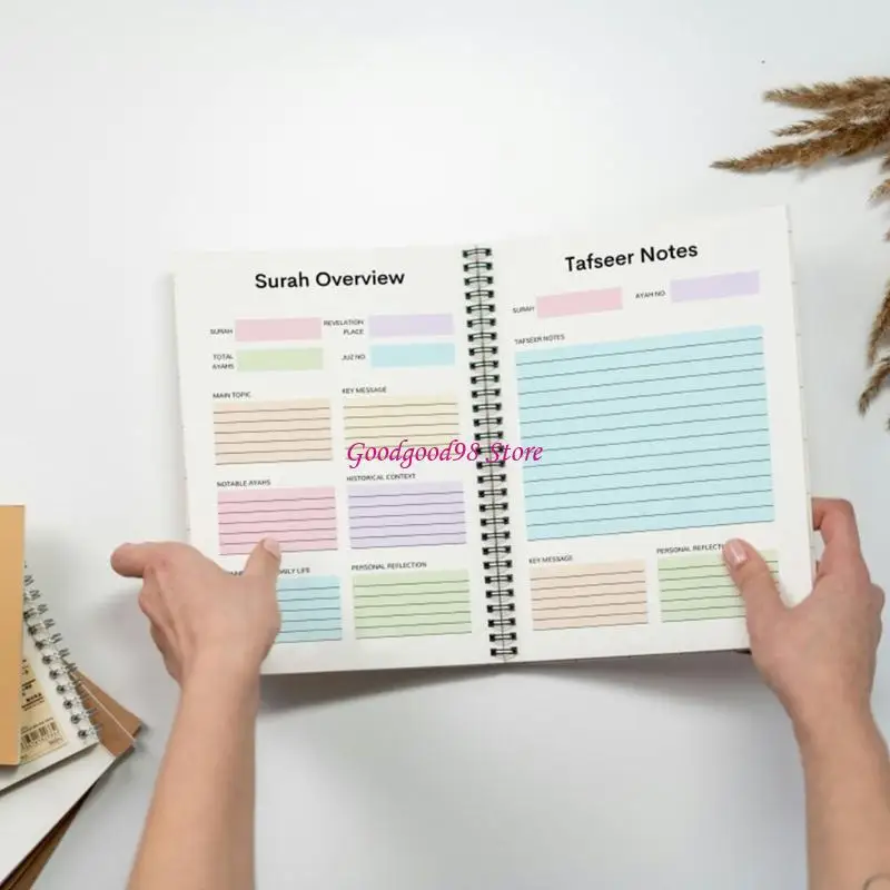 Twin Coil Binding Quran Guide Planner Professional Quran Study Journal Notebook 