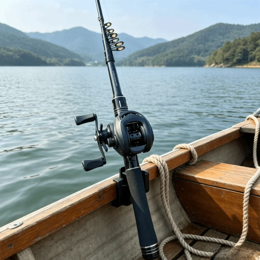 Ultralight Telescopic Fishing Rod 1.5-2.4M Long Casting Baitcasting Reel Combo 7.2:1 Carbon Travel Fishing Pole Bass Fishing