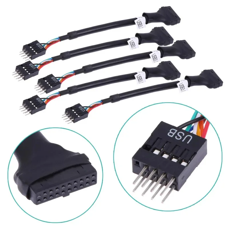 19/20 Pin USB 3.0 Female To 9 Pin USB 2.0 Male Motherboard Header Adapter Cord Whosale&Dropship 1PCS/2PCS/5PCS
