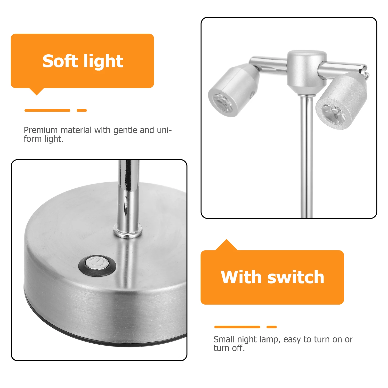 

1pc Double-Head Spotlight Charging Night Lamp Led Bar Table Decorative Desktop Cafe Restaurant Bedside Light Adornment