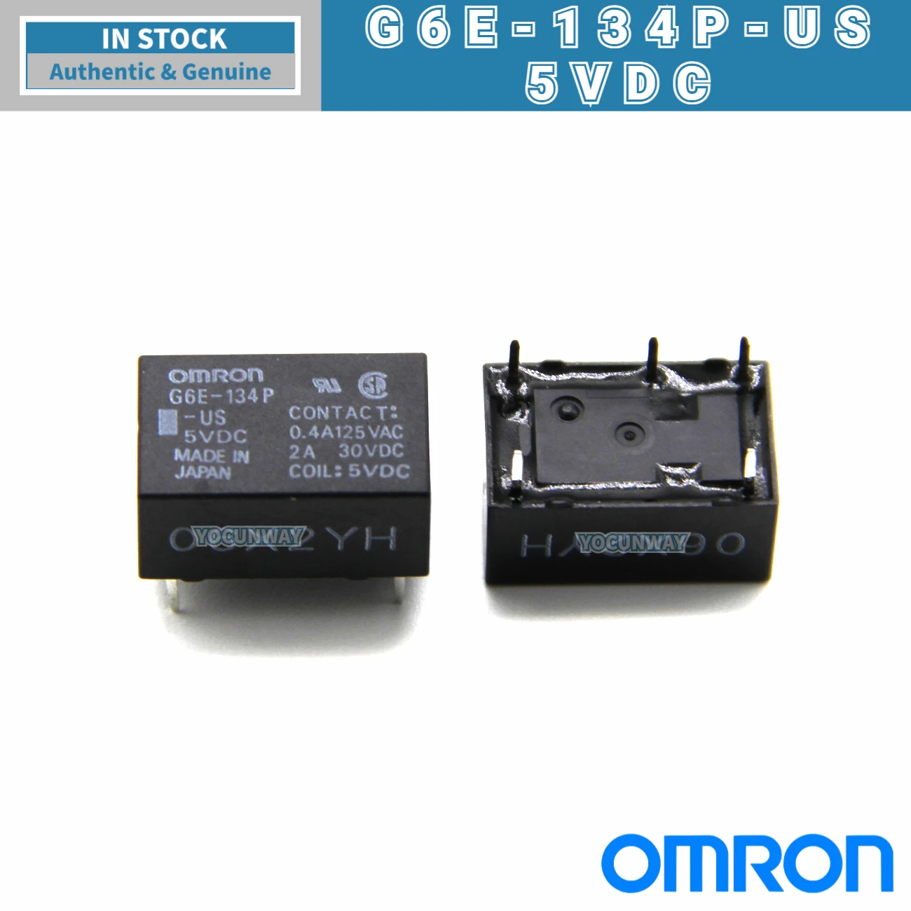 New Authentic Original Japan OMRON Single Relay G6E-134P-US-5VDC 12VDC 24VDC DC12V 24V 5V 2A 5PIN