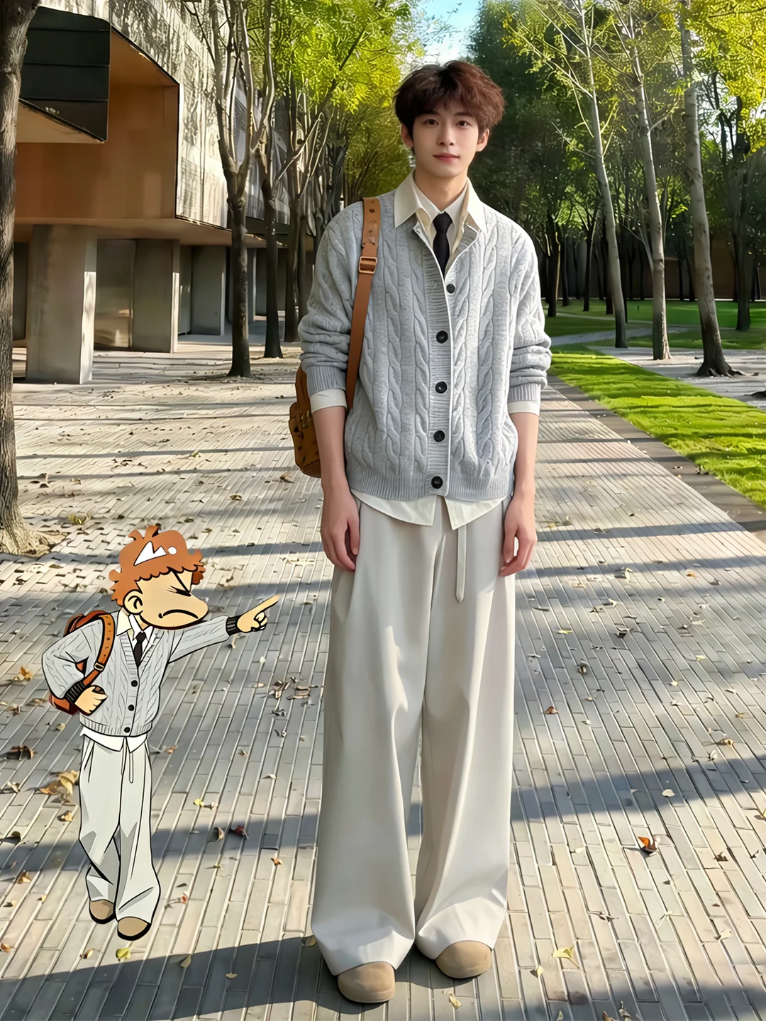 Zhang Linghe Men's Pleated Wide Leg Pants Spring Casual Loose Fit Trousers Cleanfit Micro Flared Knife  Pants