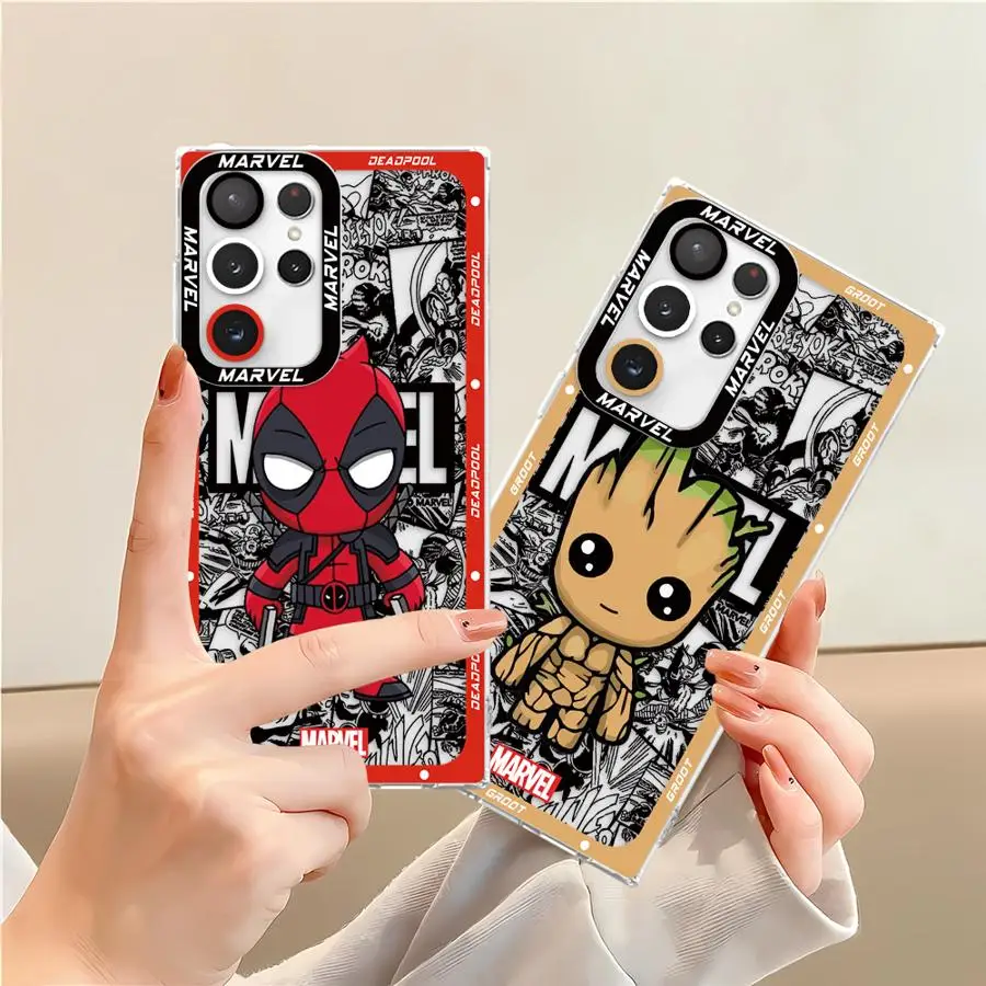 Cartoon Marvel Deadpool Clear Case for Samsung Galaxy S24 Ultra S20 FE S21 S22 S23 Ultra S10 Plus Note 20 Ultra 10 Plus S23 FE