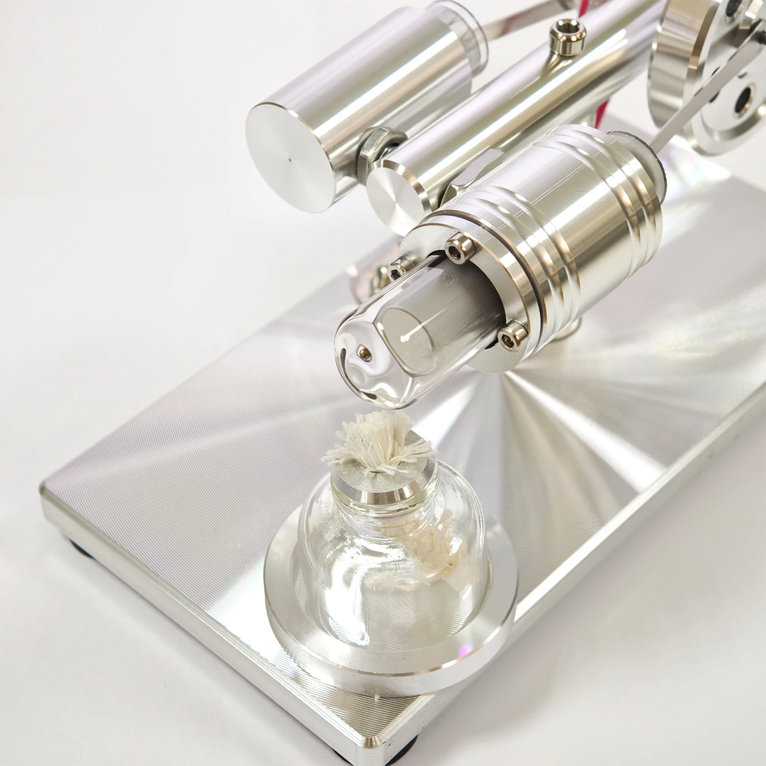 Modelo de generador Stirling de un solo cilindro, motor de combustión externa, modelo de motor de vapor, adorno de juguete, motor Stirling de alta potencia