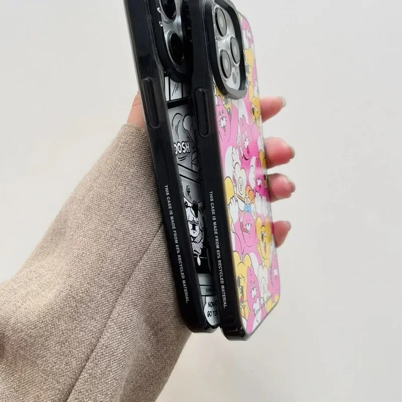 Акриловый чехол для телефона с милым мультяшным котом, чехол для IPhone 11 12 13 14 15 Pro Max, чехол для IPhone 15 ProMax
